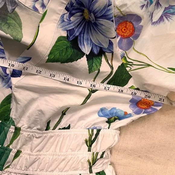Maeve by Anthropologie Somerset Maxi Floral Dress White Cotton Lined Size M - Picture 13 of 16